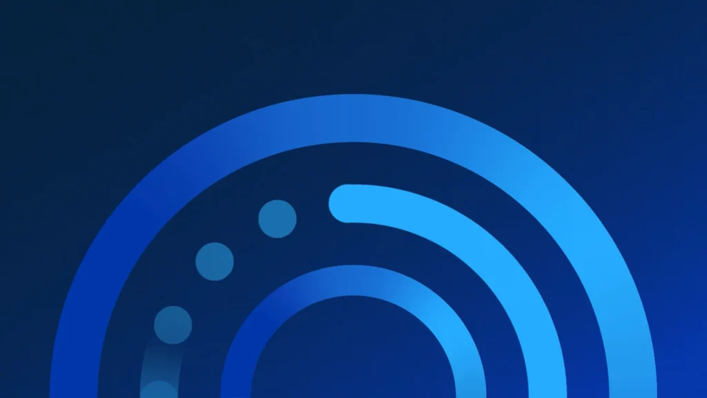 Abstract blue graphic with concentric arcs, curved lines, and circular dots on a dark blue background, inspired by digital or radar-style design elements—ideal for Informa-themed presentations or branding.